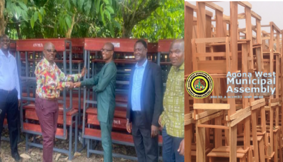 Agona West Municipal Assembly Donates 200 Dual Desks